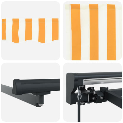 Manual Awning Frame with LEDs 4 x 2 m Polyester with PU coating