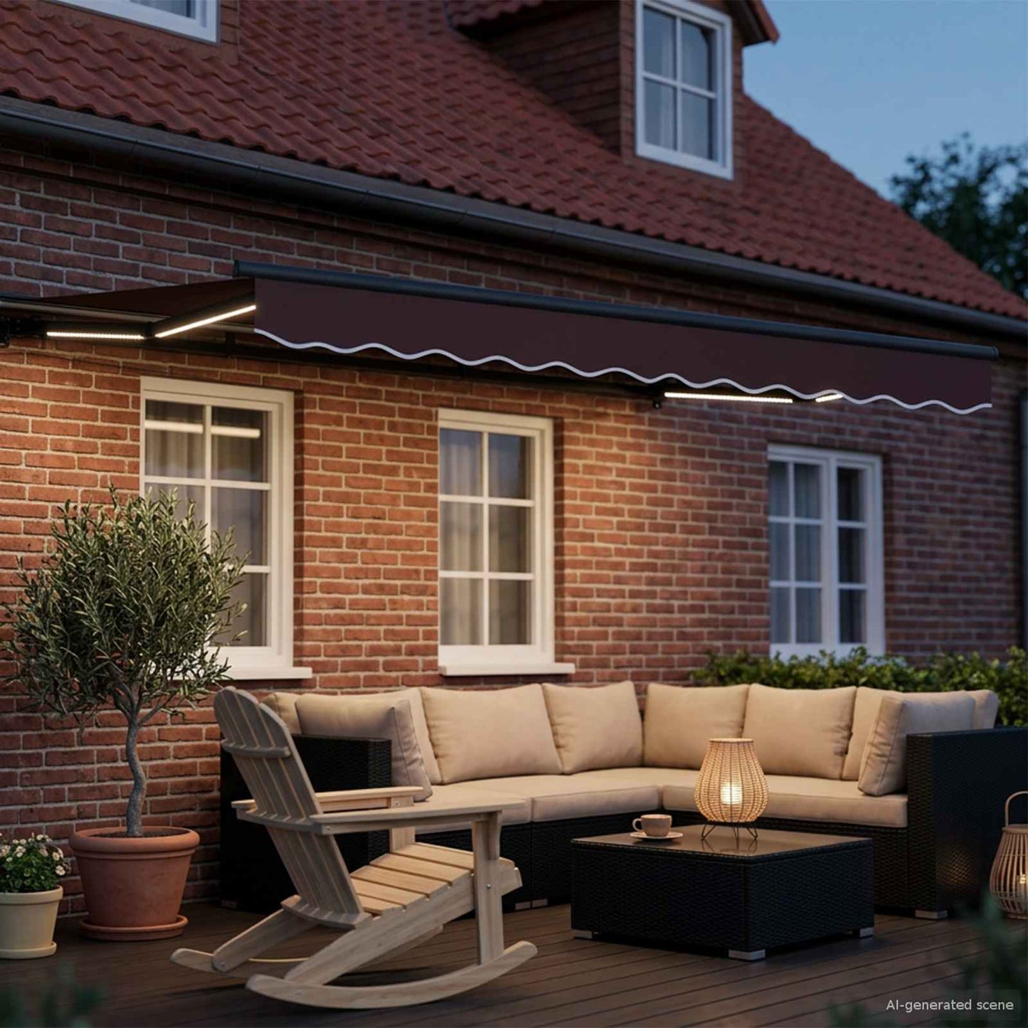 Brown and Anthracite 3 x 2.5 m Polyester with PU coating