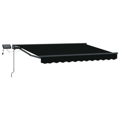 Manual Awning Frame with LEDs Black and Anthracite 3 x 2.5 m