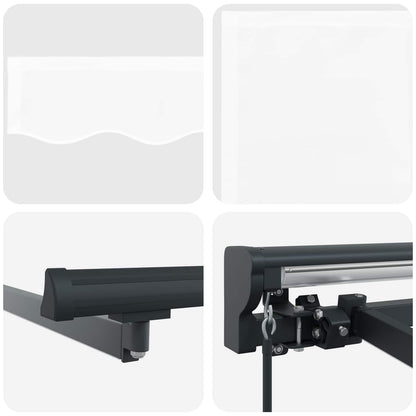 Manual Awning Frame with LEDs White and Anthracite 3 x 2.5 m