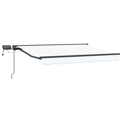 Manual Awning Frame with LEDs White and Anthracite 3 x 2.5 m