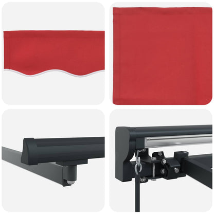 Manual Awning Frame with LEDs Red and Anthracite 3 x 2.5 m
