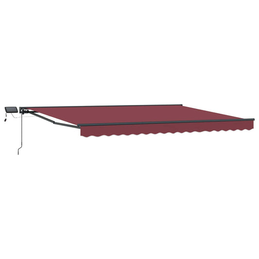 Manual Awning Frame with LEDs Burgundy and Anthracite 4 x 3 m