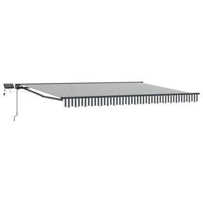 Manual Awning Frame with LEDs Anthracite and White 4 x 3 m
