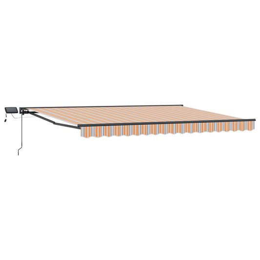 Manual Awning Frame with LEDs 4 x 3 m Polyester with PU coating