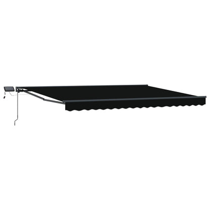 Manual Awning Frame with LEDs Black and Anthracite 4 x 3 m