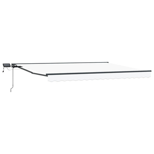 Manual Awning Frame with LEDs White and Anthracite 4 x 3 m