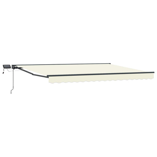 Manual Awning Frame with LEDs Cream and Anthracite 4.5 x 3 m