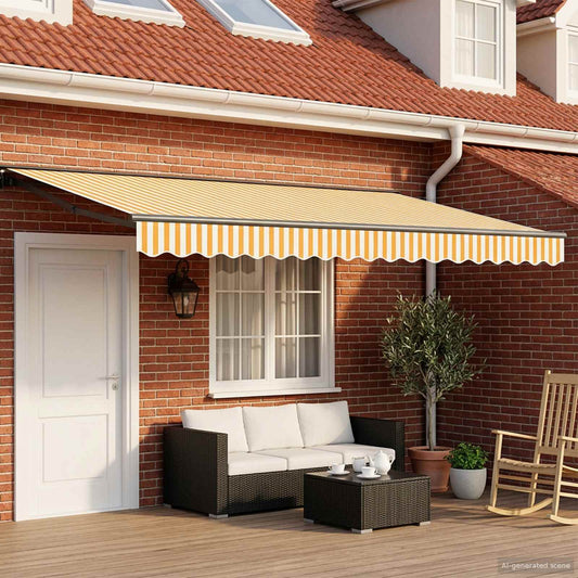 Manual Awning Frame with LEDs 4.5 x 3 m
