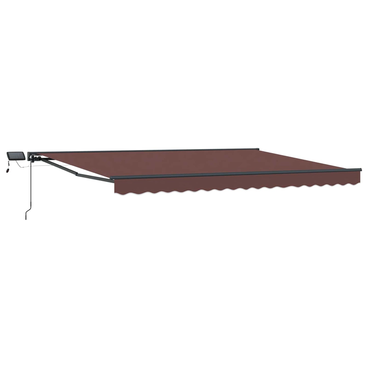 Manual Awning Frame with LEDs Brown and Anthracite 4.5 x 3 m