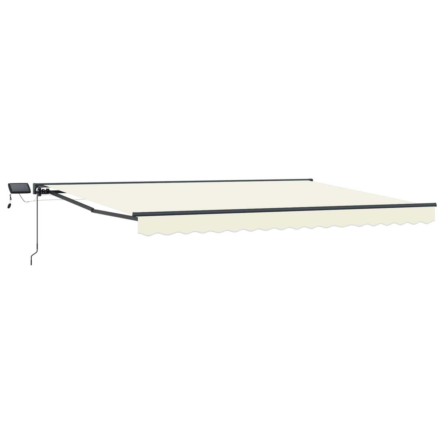 Manual Awning Frame with LEDs Cream and Anthracite 4.5 x 3.5 m
