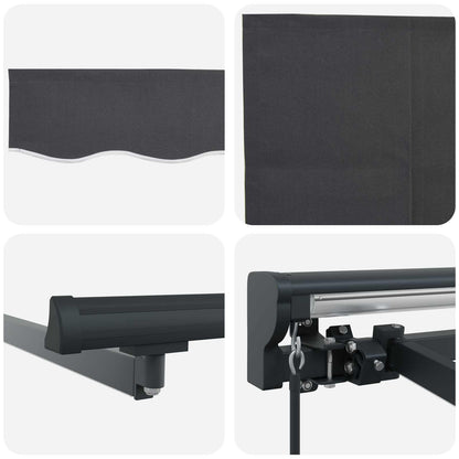 Manual Awning Frame with LEDs Anthracite 4.5 x 3.5 m