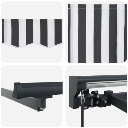 Manual Awning Frame with LEDs Anthracite and White 5 x 3 m