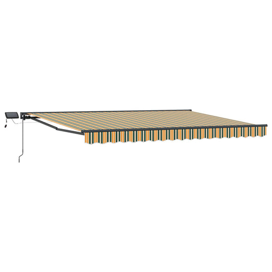 Manual Awning Frame with LEDs 5 x 3 m Polyester with PU coating