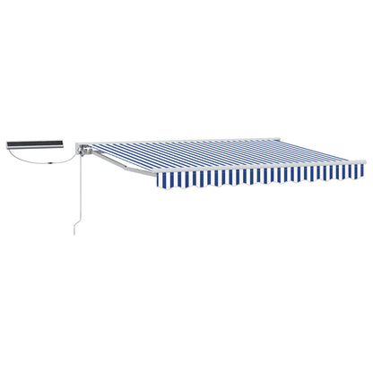 Electric Retractable Awning Blue and White 2.5 x 2 m
