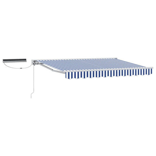 Electric Retractable Awning Blue and White 2.5 x 2 m