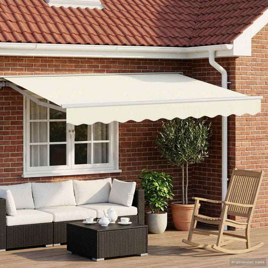 Electric Retractable Awning Cream and White 2.5 x 2 m
