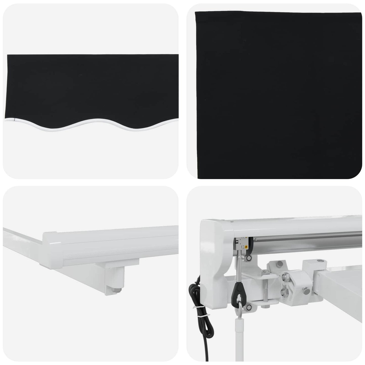 Electric Retractable Awning Black and White 3 x 2.5 m