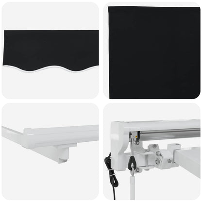 Electric Retractable Awning Black and White 3 x 2.5 m