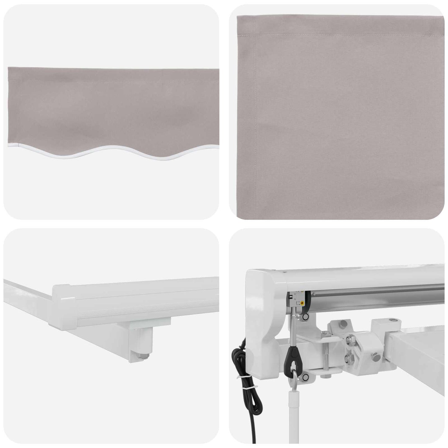Electric Retractable Awning Light Grey and White 3 x 2.5 m