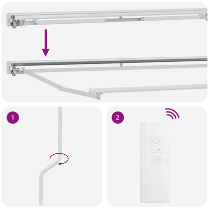 Electric Retractable Awning Light Grey and White 3 x 2.5 m