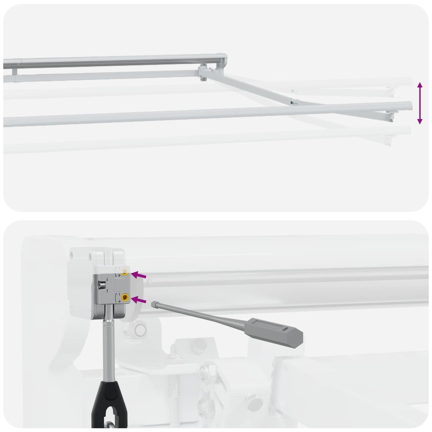 Electric Retractable Awning Light Grey and White 3 x 2.5 m