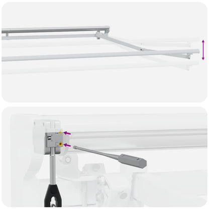 Electric Retractable Awning Light Grey and White 3 x 2.5 m