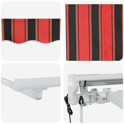 Electric Retractable Awning Orange, Black and White 3.5 x 2.5 m