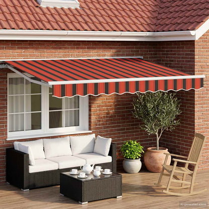 Electric Retractable Awning Orange, Black and White 3.5 x 2.5 m