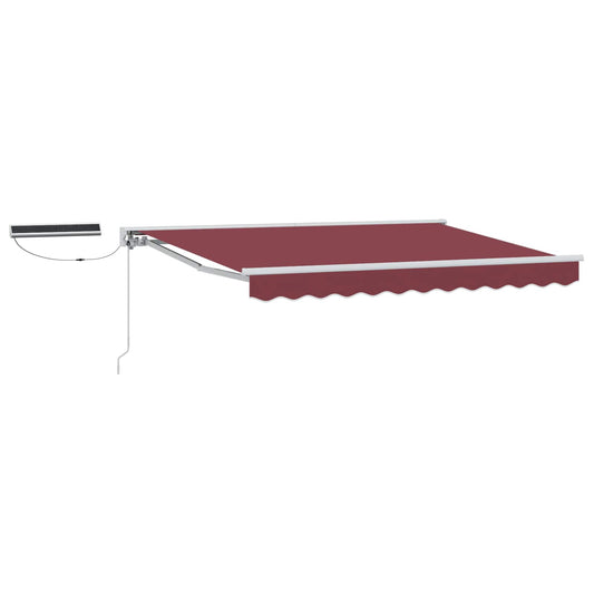 Electric Retractable Awning Burgundy and White 3.5 x 2.5 m