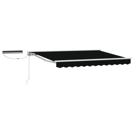 Electric Retractable Awning Black and White 3.5 x 2.5 m