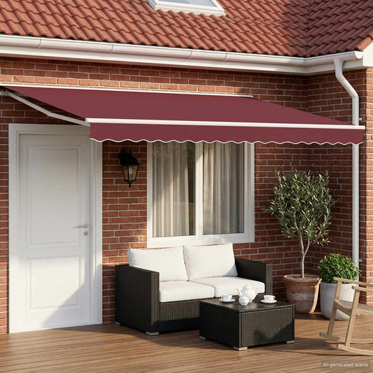 Electric Retractable Awning Burgundy and White 4 x 3 m