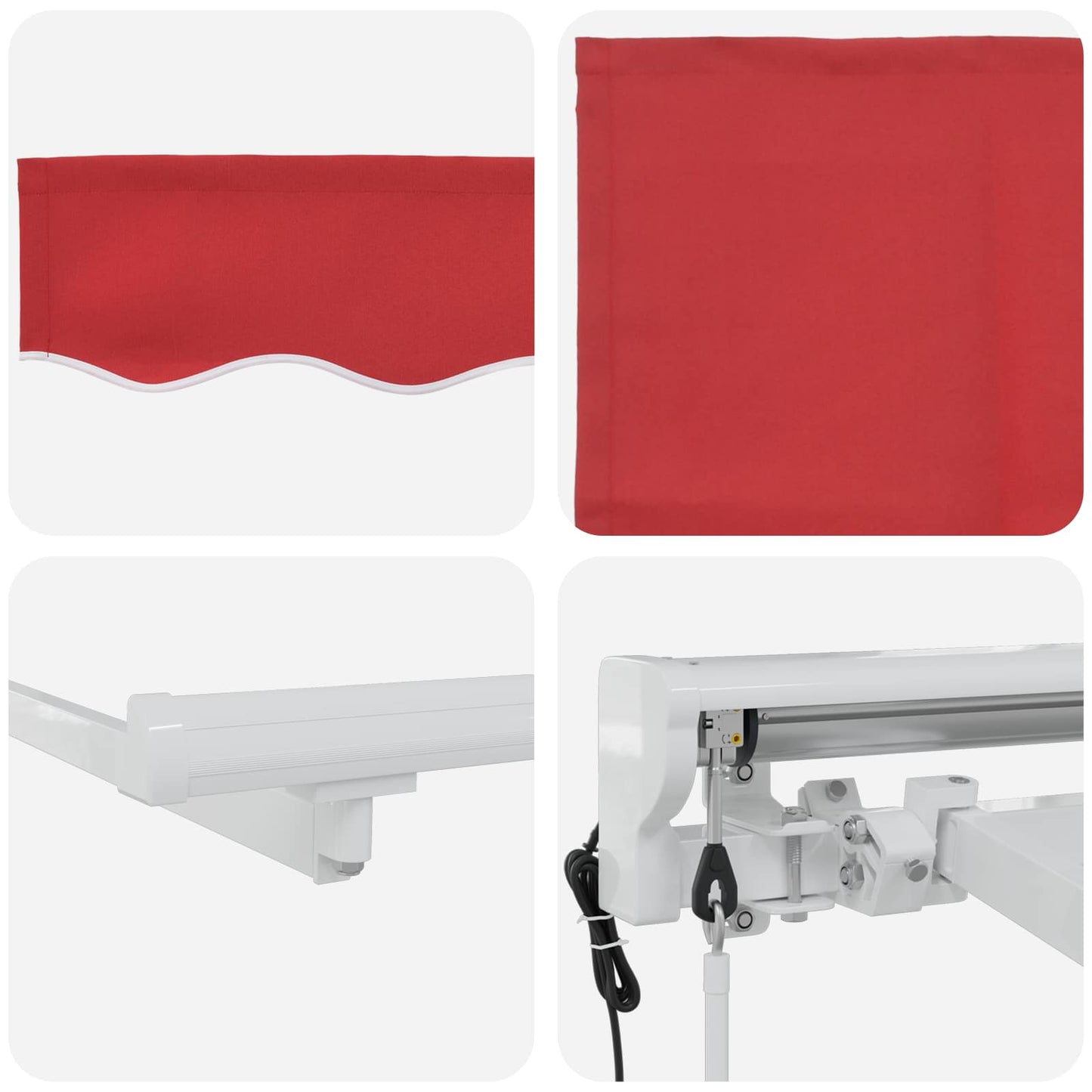 Electric Retractable Awning Red and White 4 x 3 m