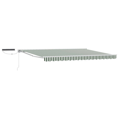 Electric Retractable Awning Green and White 4 x 3 m