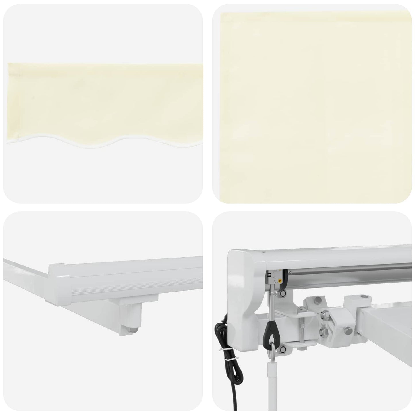 Electric Retractable Awning Cream and White 5 x 3.5 m