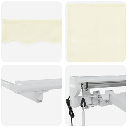 Electric Retractable Awning Cream and White 5 x 3.5 m