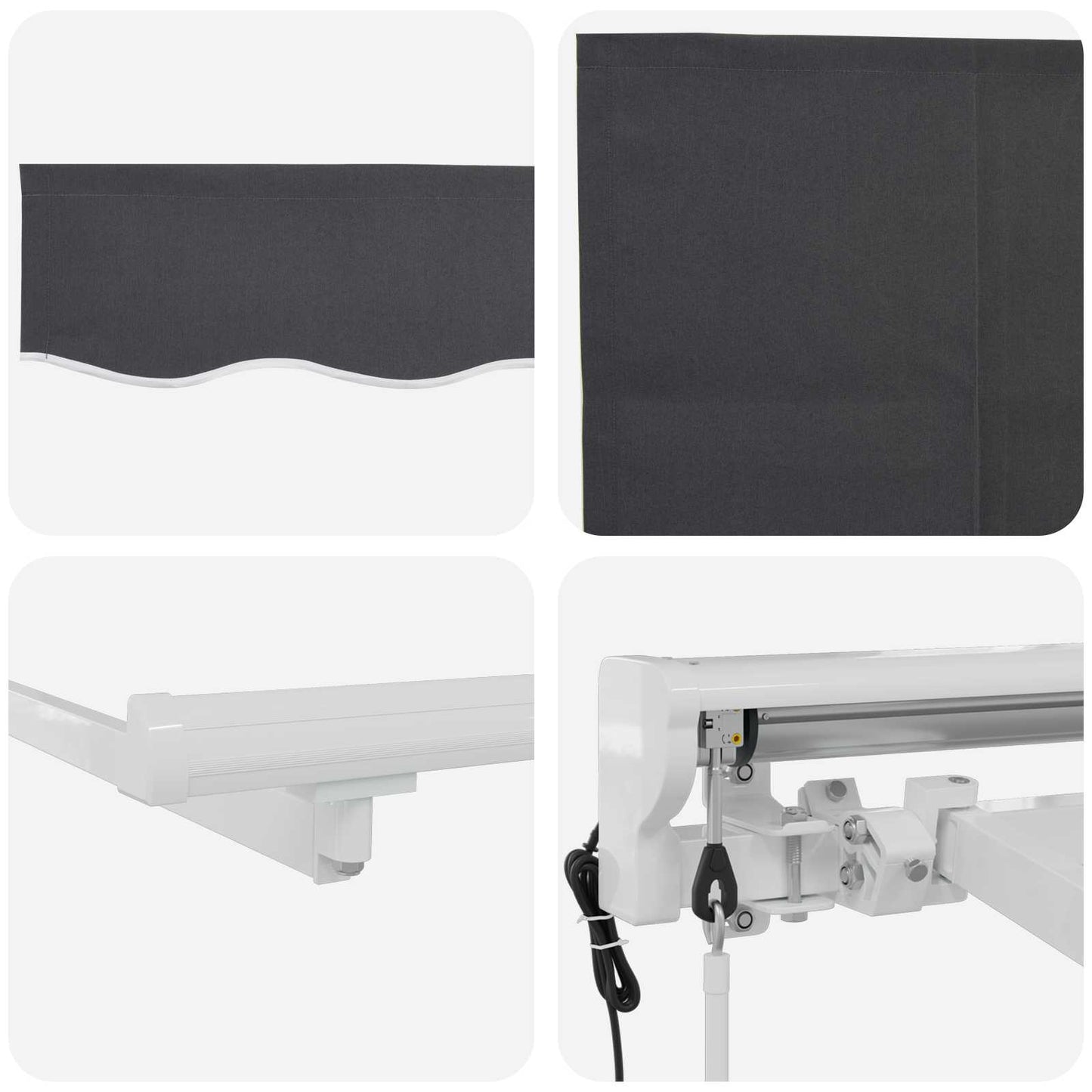 Electric Retractable Awning White and Anthracite 5 x 3.5 m