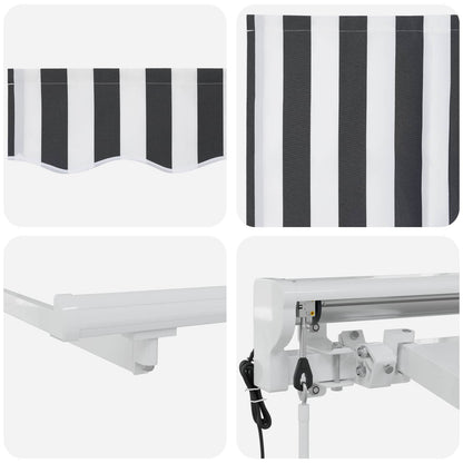 Electric Retractable Awning Anthracite and White 5 x 3.5 m