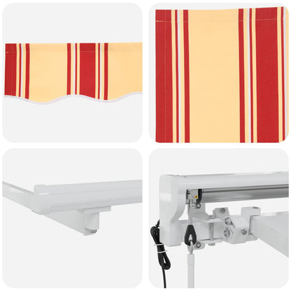 Electric Retractable Awning Yellow, Orange and White 5 x 3.5 m