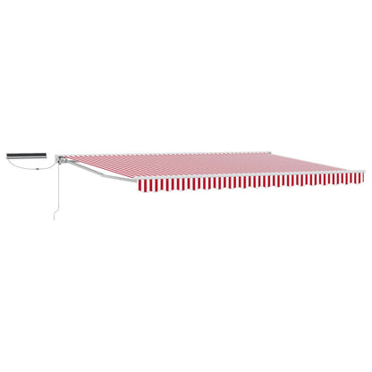 Electric Retractable Awning Red and White 5 x 3.5 m