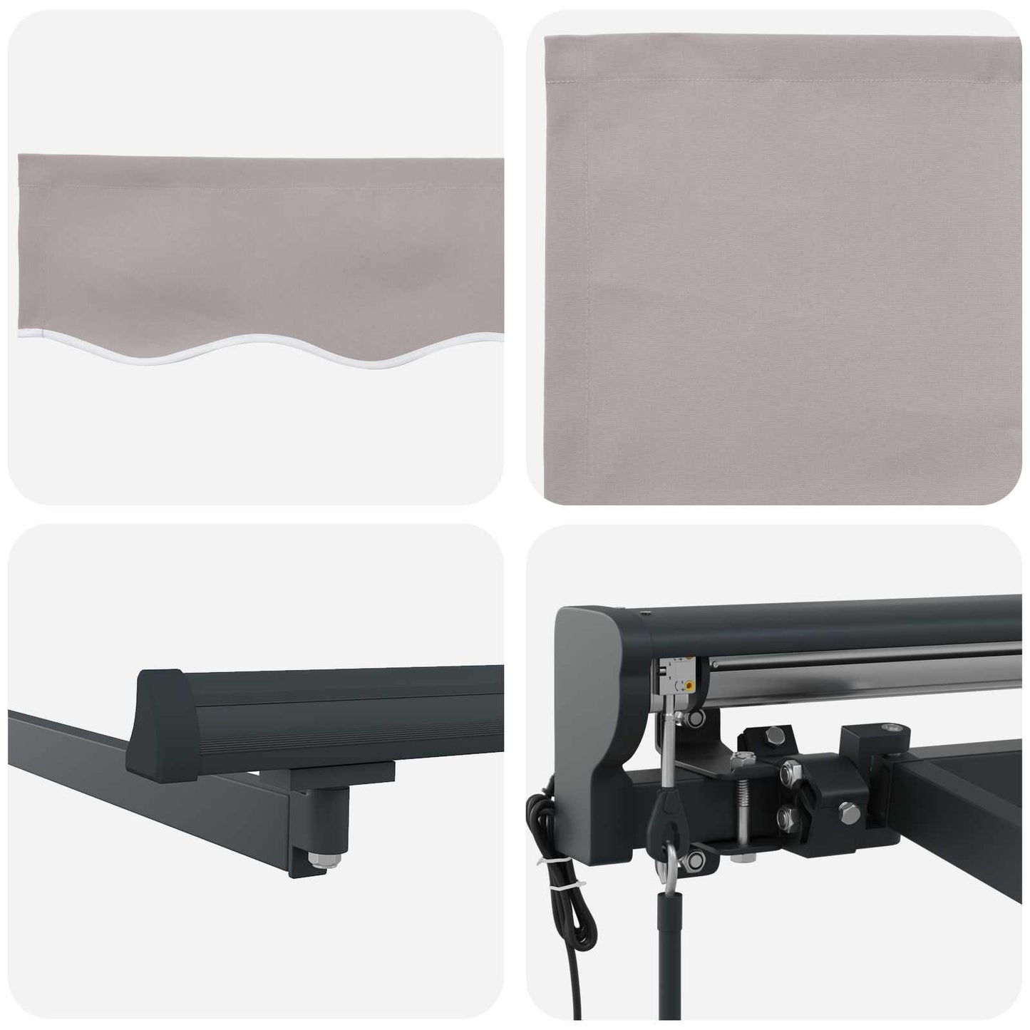 Electric Retractable Awning Light Grey and Anthracite 3 x 2 m
