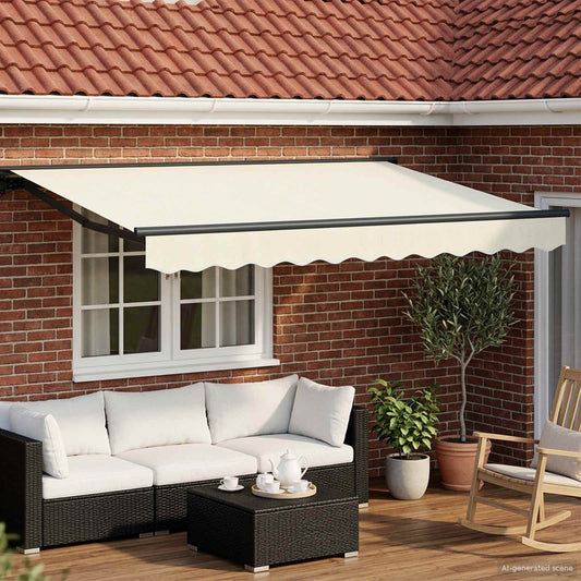 Electric Retractable Awning Cream and Anthracite 3 x 2.5 m