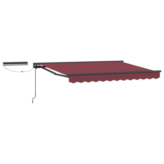 Electric Retractable Awning Burgundy and Anthracite 3 x 2.5 m