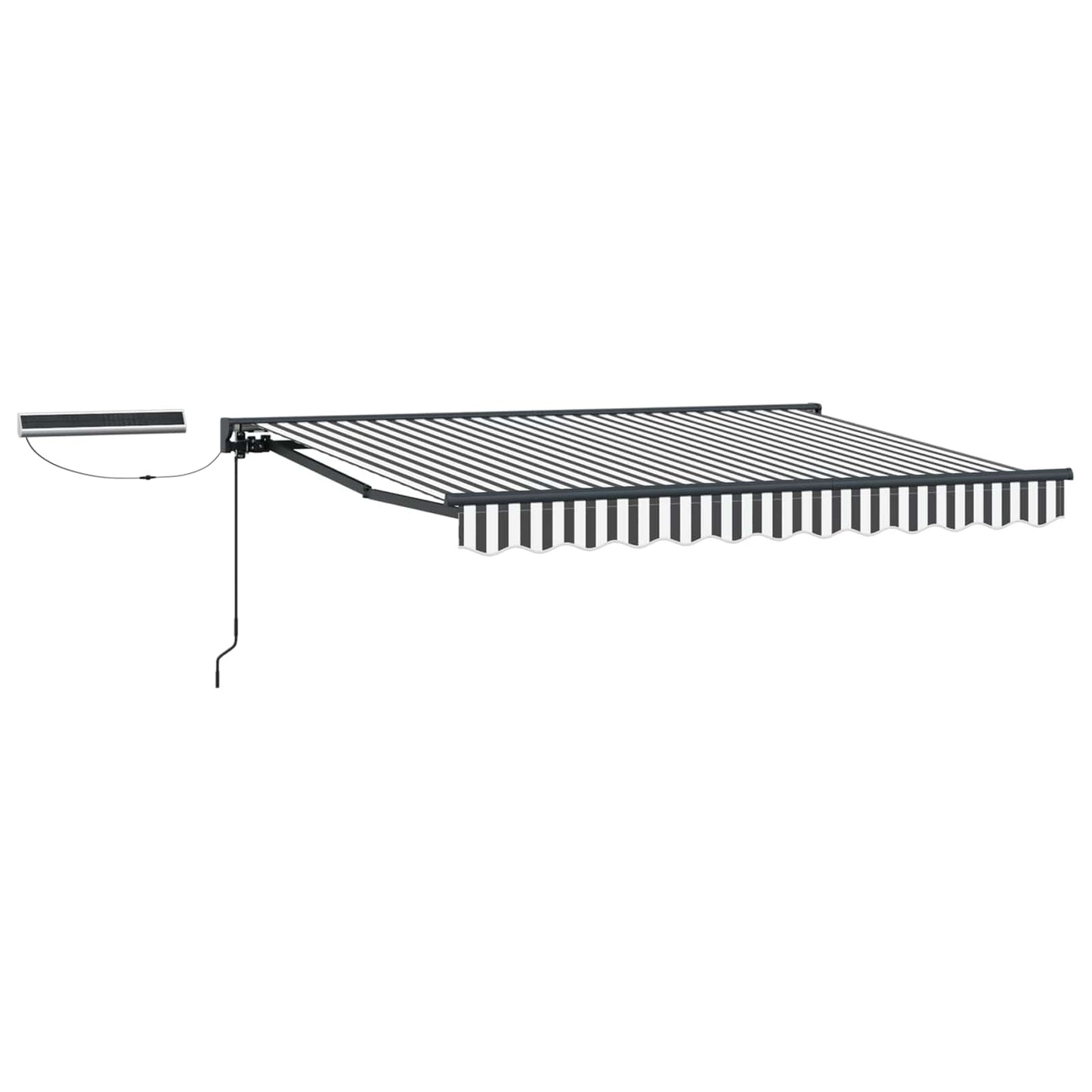 Electric Retractable Awning Anthracite and White 3 x 2.5 m