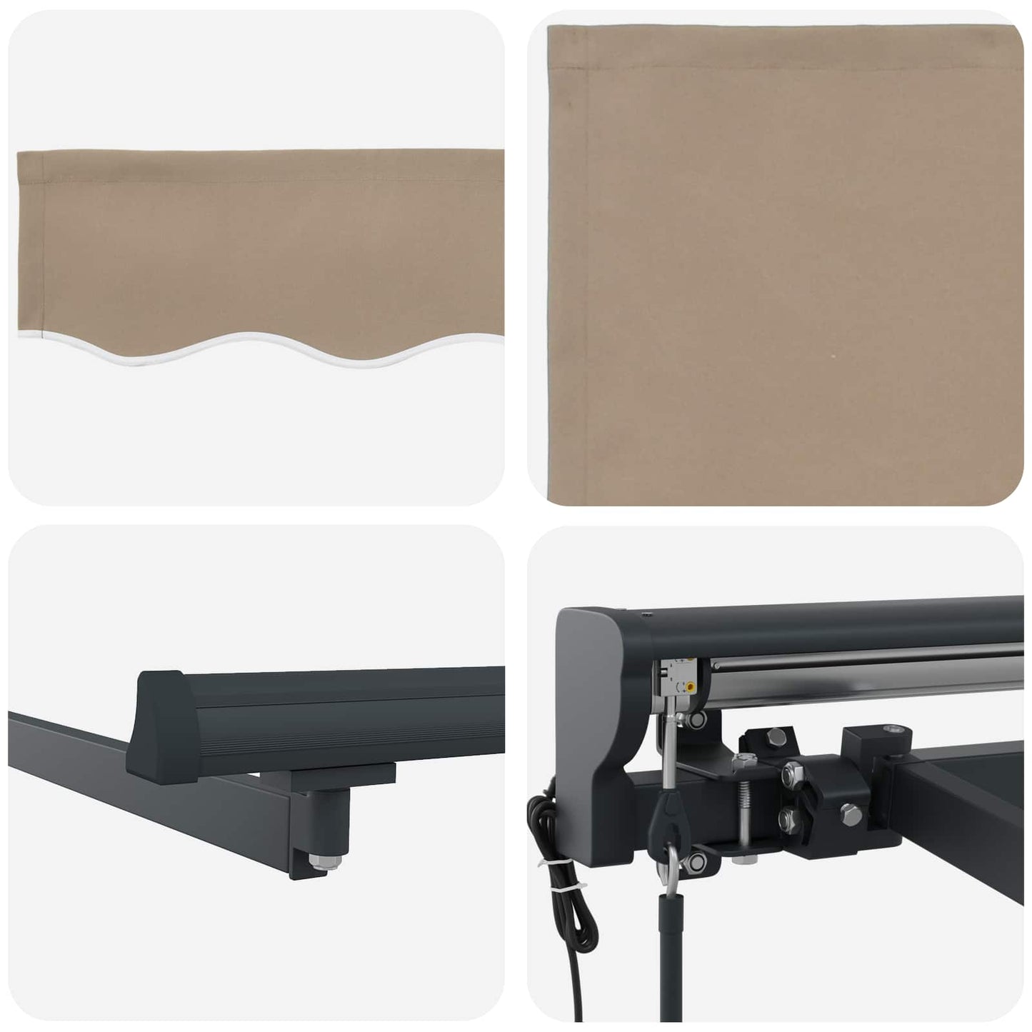 Electric Retractable Awning Beige and Anthracite 3 x 2.5 m