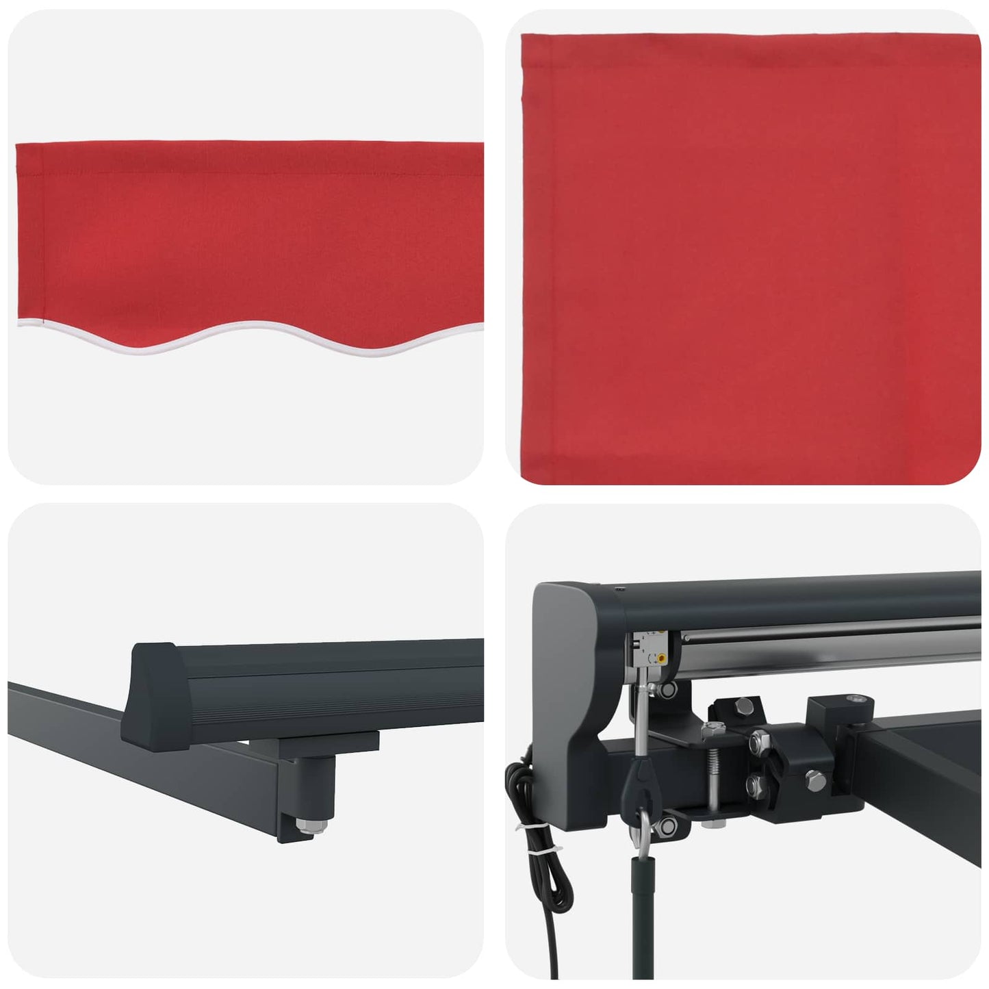 Electric Retractable Awning Red and Anthracite 3 x 2.5 m