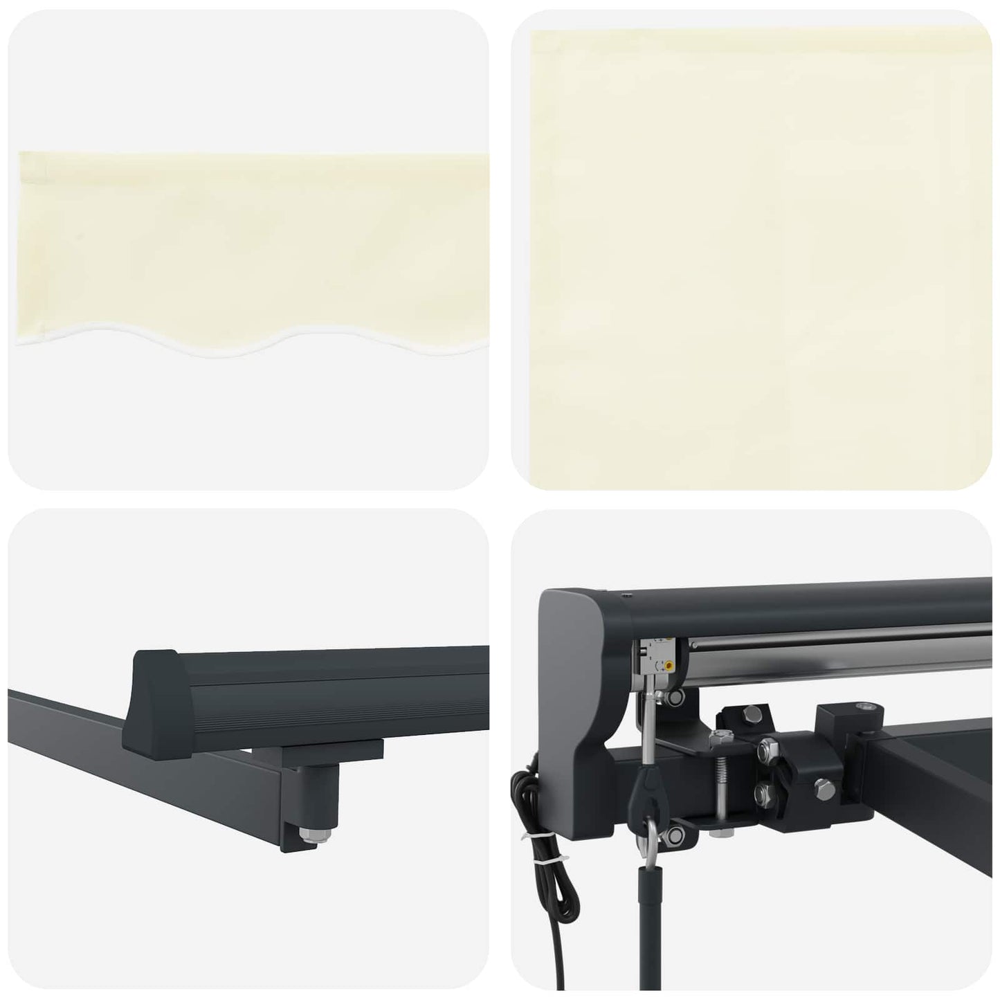 Electric Retractable Awning Cream and Anthracite 3.5 x 2.5 m