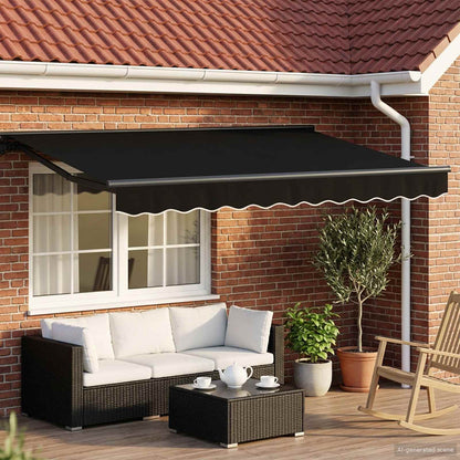 Electric Retractable Awning Black and Anthracite 3.5 x 2.5 m