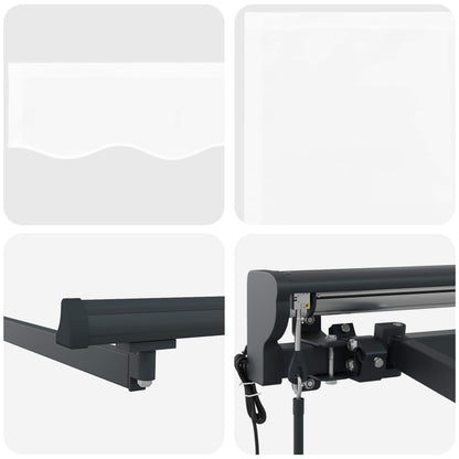 Electric Retractable Awning White and Anthracite 3.5 x 2.5 m