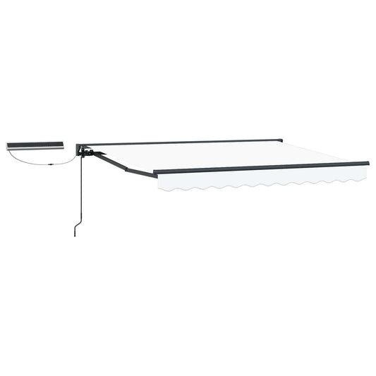 Electric Retractable Awning White and Anthracite 3.5 x 2.5 m